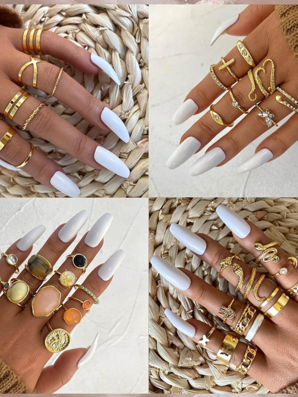 60-Piece Gold Stackable Ring Set for Women - Picture 6 of 7